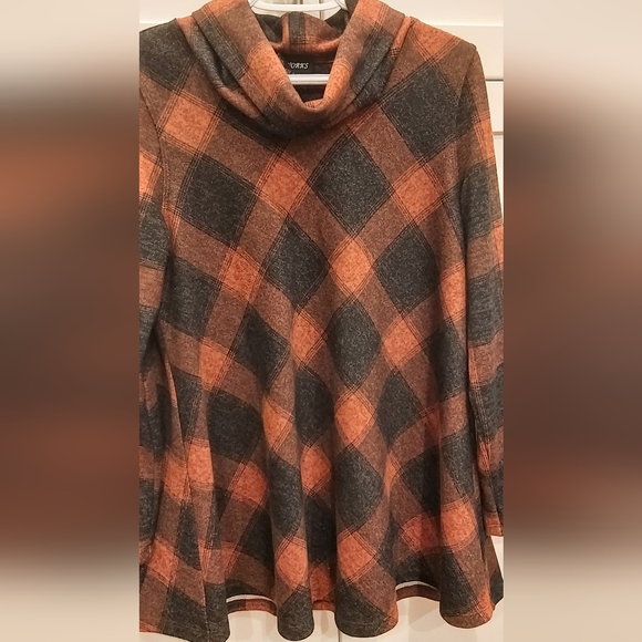 Soft Works plaid cowl neck tunic - Picture 6 of 8